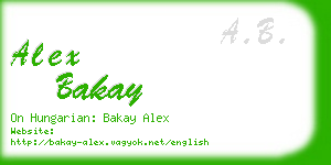 alex bakay business card